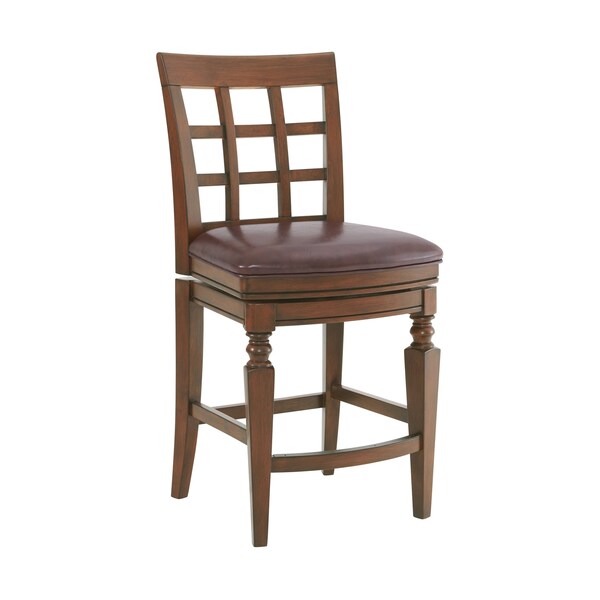 Alaterre Furniture Napa Counter Height Stool with Back, Mahogany, 2PK ANNA01PDCR2 - main